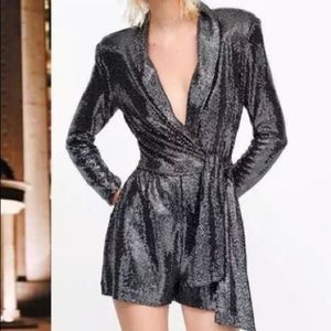 Jumpsuit /Romper black sparkler polyester material